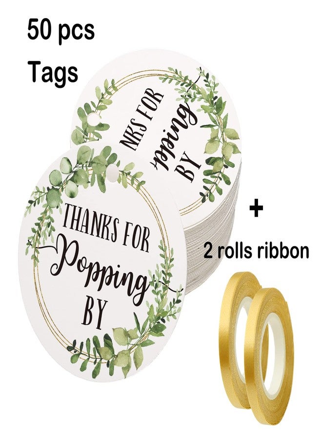 EKSPLODI Thanks for Popping by Tags, Greenery Baby Shower Favor Tags, Bridal Shower, Wedding Tags, 2 Inch, 50-Pack. - Image 4